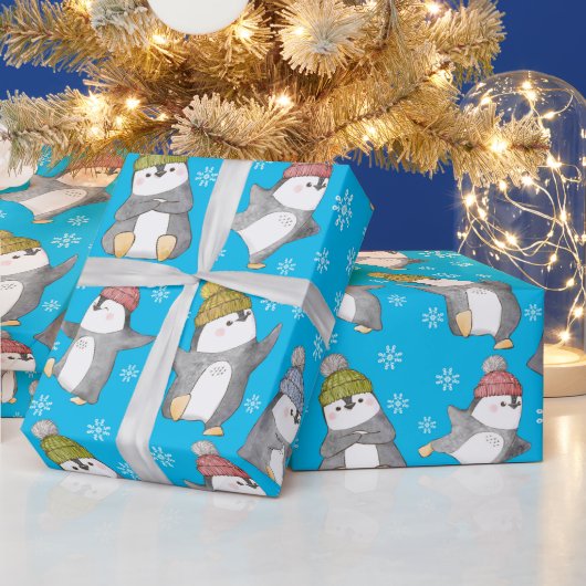 Winter Pinguine Wrapping Paper Geschenkpapier (Feiertage)