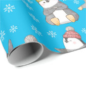 Winter Pinguine Wrapping Paper Geschenkpapier (Rolleneckpunkt)