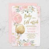 Winter Pink Baby Dusche Einladung (Vorne/Hinten)