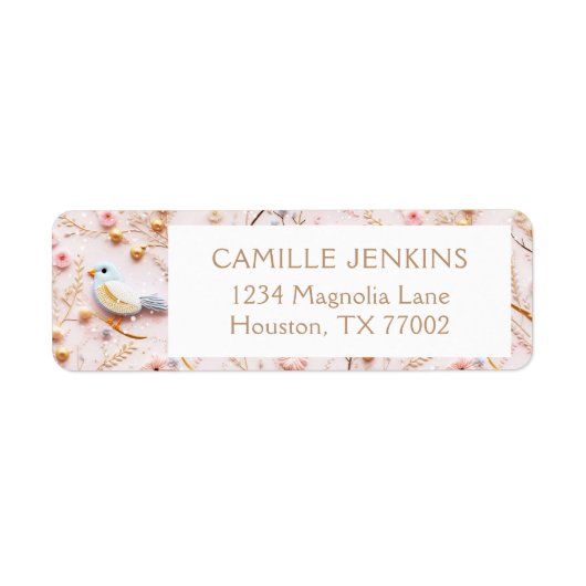 Winter Pink Baby Dusche Rücksendeadresse Etikett (Vorne)