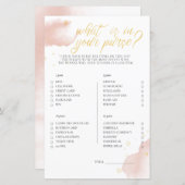 Winter Pink Baby Dusche Spiel, was in Ihrer Tasche (Vorne/Hinten)