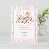 Winter Pink Baby It’s Cold Outside Baby Shower Einladung (Stehend Vorderseite)