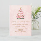 Winter Pink Baby It's Cold Outside Baby shower Einladung (Stehend Vorderseite)