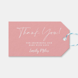 Winter Pink Blush Danke Tags Geschenkanhänger