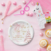 Winter Pink Bow Baby It's Cold Outside Baby Shower Pappteller (Party)