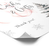 Winter Pink Bow Cards & Gifts Table Sign Poster (Ecke)