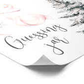 Winter Pink Bow Guess How many Table Sign Poster (Ecke)