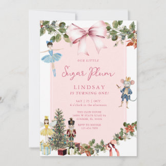 Winter Pink Bow Nutcracker Ballet Geburtstag Einladung