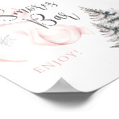 Winter Pink Bow Smores Bar Table Sign Poster (Ecke)