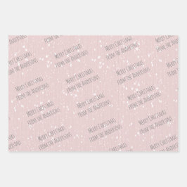 Winter Pink Car Urlaubspapier mit Namen Geschenkpapier Set