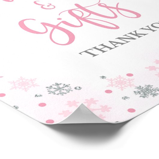 Winter Pink Cards & Gifts Duschtisch Schild (Ecke)