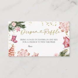 Winter Pink Cookie Baby Dusche Windelwanne Raffel Begleitkarte