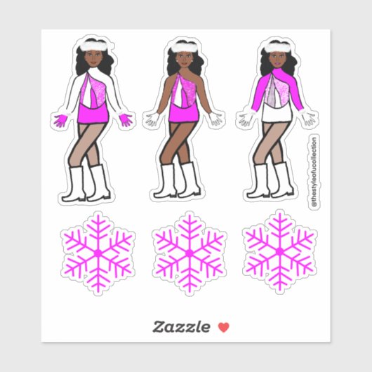 Winter Pink Dancer Stickers #1 Aufkleber (Blatt)
