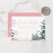 Winter Pink Diaper Raffekarte Mitteilungskarte (Vorderseite/Rückseite Beispiel)