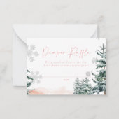 Winter Pink Diaper Raffekarte Mitteilungskarte (Vorderseite)