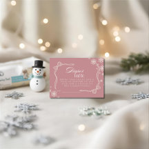 Winter pink Diaper Raffle Baby Dusche