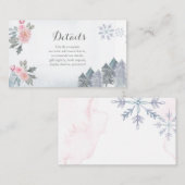 Winter Pink Floral Baby Duschkarte Begleitkarte (Vorne/Hinten)