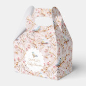 Winter Pink Floral Girl Babydusche Geschenkschachtel (Rückseite)