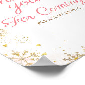 Winter Pink Floral Schneeflocke Danke, dass du gek Poster (Ecke)