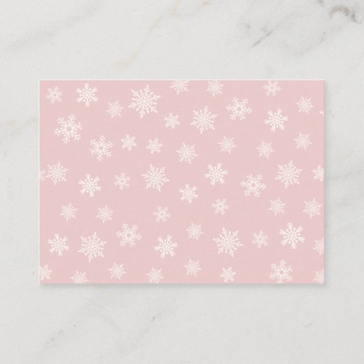 Winter Pink Girl Baby Shower Books For Baby Card Begleitkarte (Rückseite)