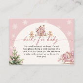 Winter Pink Girl Baby Shower Books For Baby Card Begleitkarte (Vorderseite)
