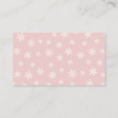 Winter Pink Girl Baby Shower Diaper Raffle Card Begleitkarte (Rückseite)
