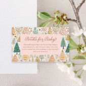 Winter Pink Girl Babydusche Anfrage Begleitkarte