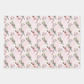 Winter Pink Girly Fun Holly Boots Weihnachten Geschenkpapier Set (Vorderseite 3)