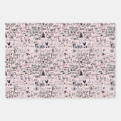 Winter Pink Girly Fun Holly Boots Weihnachten Geschenkpapier Set (Vorderseite)