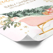 Winter Pink Gold Schneeflocke Willkommen Poster (Ecke)