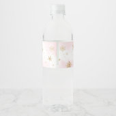 Winter Pink Gold Snowflake Babydusche Wasserflaschenetikett (Rückseite)