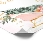 Winter Pink Gold Snowflake Danke, dass du gekommen Poster (Ecke)