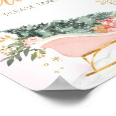 Winter Pink Gold Snowflake Favoriten Poster (Ecke)