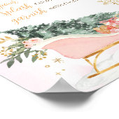 Winter Pink Gold Snowflake Mama Osa Bar Poster (Ecke)
