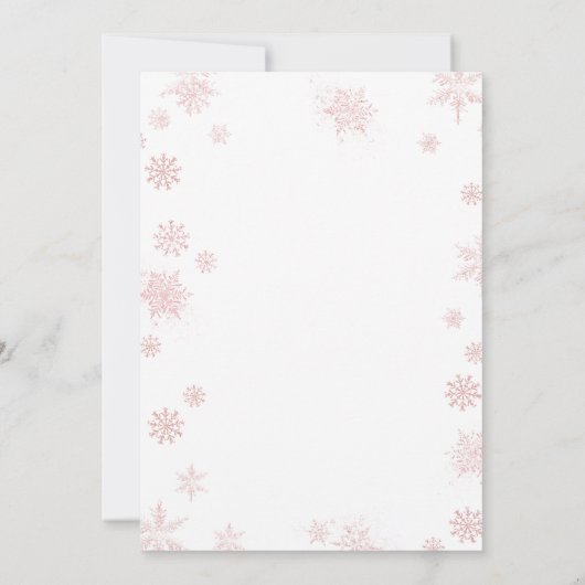 Winter Pink Little Snowflake Baby Shower Party Einladung (Rückseite)