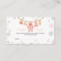 Winter Pink Mädchen Baby Shower Schnee Windel Raff