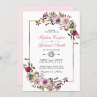 Winter Pink Mauve Rose Blumenkiefer Branch Hochzei