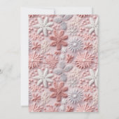 Winter Pink Silver Snowflake Baby Dusche Einladung (Rückseite)