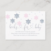 Winter Pink Silver Snowflake Bücher für Babybetten Begleitkarte (Vorderseite)