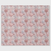 Winter Pink Silver Snowflake Geschenkpapier (Flach)