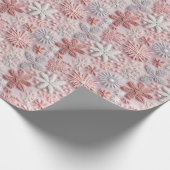 Winter Pink Silver Snowflake Geschenkpapier (Ecke)