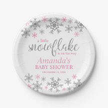 Winter Pink Snowflake Babydusche