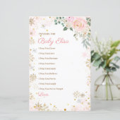 Winter Pink Snowflake Floral Gebete für Baby (Stehend Vorderseite)