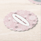 Winter Pink Snowflake Geburtstagsparty Untersetzer (angewinkelt)