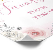 Winter Pink Snowflake Sleigh Baby Shower Favors Poster (Ecke)