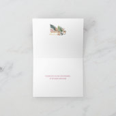 Winter Pink Snowflake Sleigh Baby Shower Folded Dankeskarte (Innenseite)