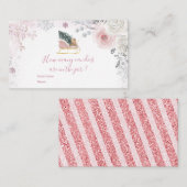 Winter Pink Snowflake Sleigh How Many Candies Begleitkarte (Vorne/Hinten)