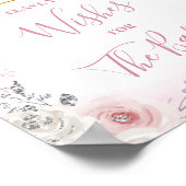 Winter Pink Snowflake Sleigh Leave Your Wishes Poster (Ecke)