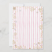 Winter Pink Tea Party Birthday Snowflakes Einladung (Rückseite)