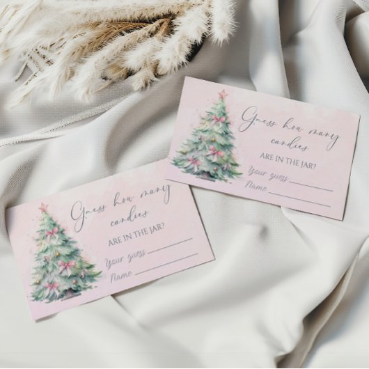 Winter pink Weihnachtsbaum erraten, wie viele Bonb Begleitkarte